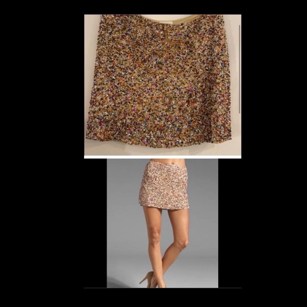 Parker splattered multicolor mini skirt Beaded/sequin skirt-S